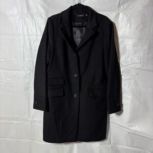 Womens Wool Lauren Ralph Lauren Black Trench Coat Size 18 Black Label